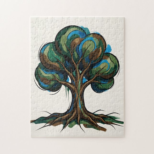 Puzzle Arbre abstrait art ludique (Vertical)
