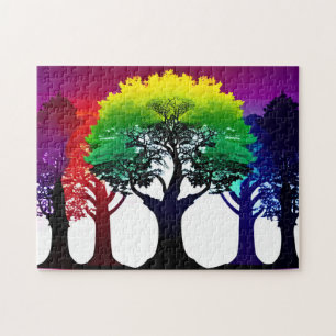 Puzzle Arbre arc-en-ciel Abstrait noir et blanc
