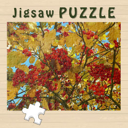 Puzzle Arbre Baies Rouges Feuilles Jaunes Photo d'Automne