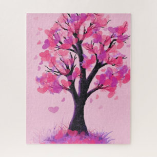 Puzzle Arbre d'amour romantique - Collection d'art dessin