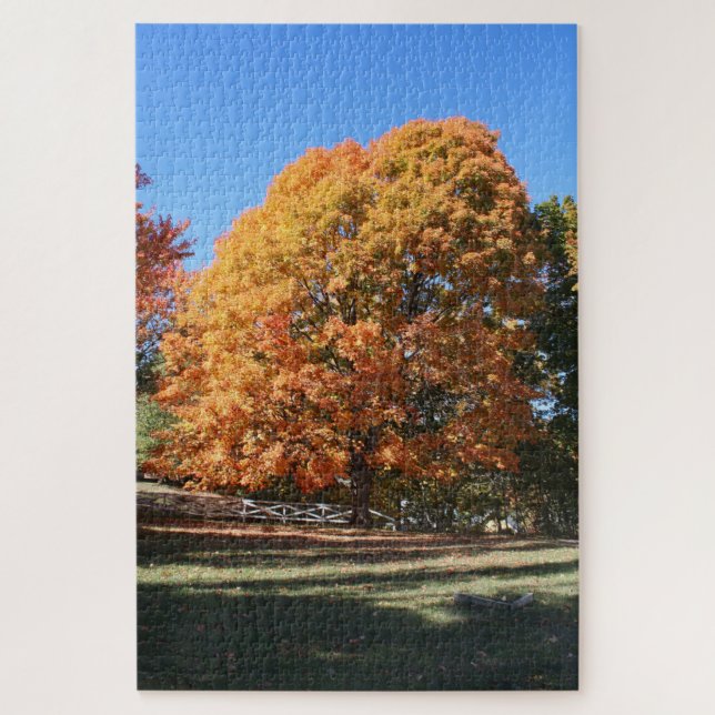 Puzzle Arbre d'automne brillant – Hubbell, Michigan (Vertical)