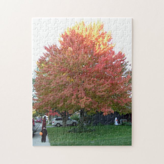 Puzzle arbre de chute sur halloween (Vertical)