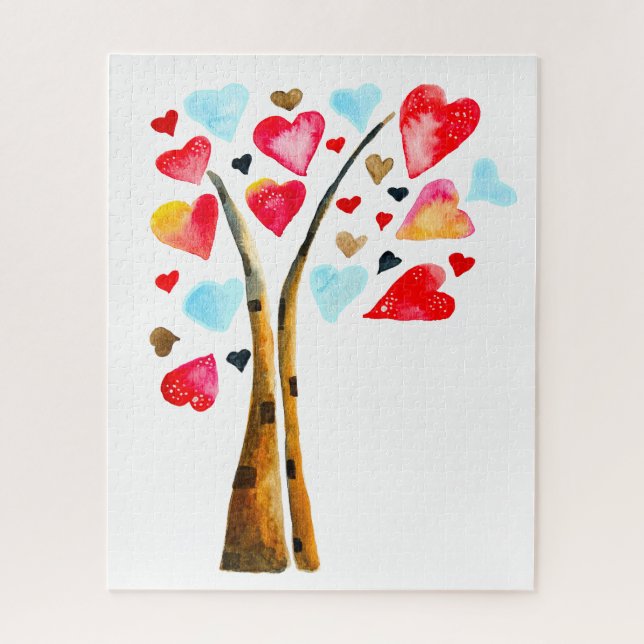 Puzzle Arbre de coeurs valentines fantaisistes (Vertical)