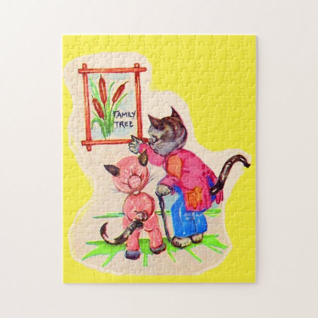 Puzzle arbre de famille kitty cat (Vertical)