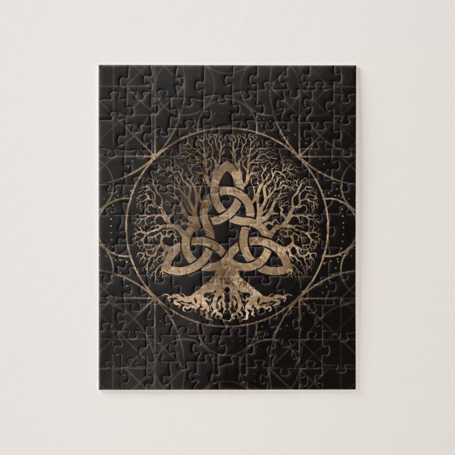 Puzzle Arbre de la vie - Yggdrasil avec Triquetra (Vertical)