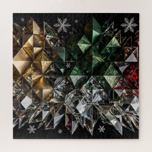 Puzzle Arbre de Noël abstrait en mosaïque 3D extrême  (Horizontal)