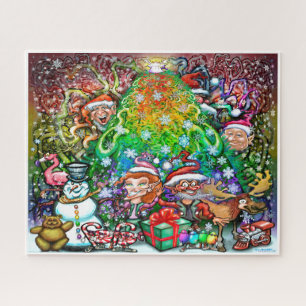 Puzzle Arbre de Noël Arc-en-ciel avec Trimmins