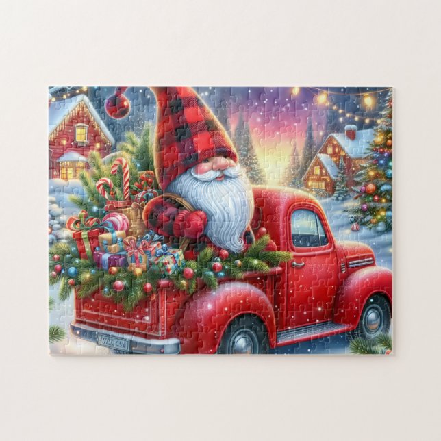 Puzzle Arbre de Noël camion gnome (Horizontal)