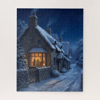 Puzzle Arbre de Noël Fenêtre de Cottage Victorien