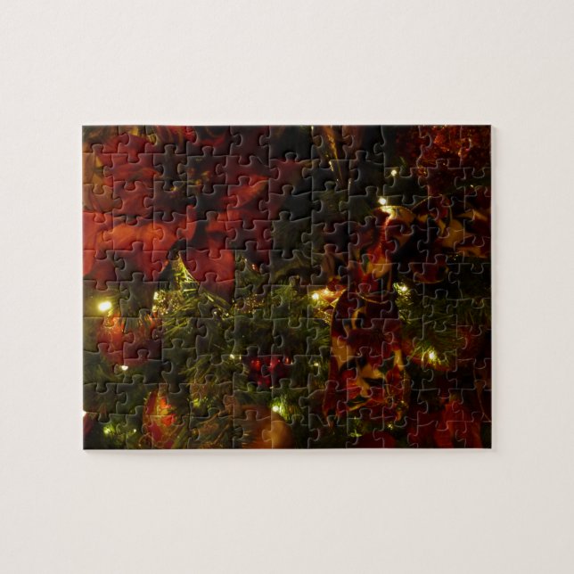 Puzzle Arbre de Noël marron et or II (Horizontal)