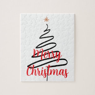 Puzzle Arbre de Noël noir (PERSONNALISABLE)