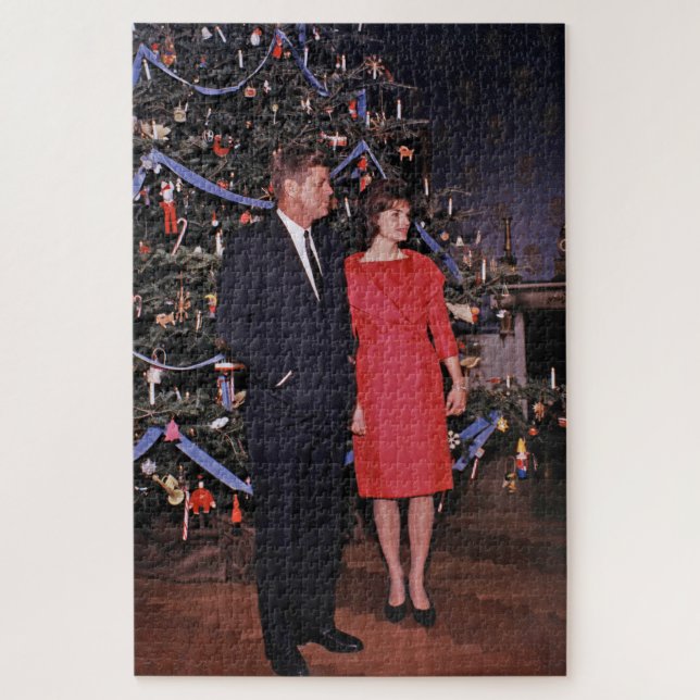 Puzzle Arbre de Noël Président John Kennedy & Jacqueline (Vertical)