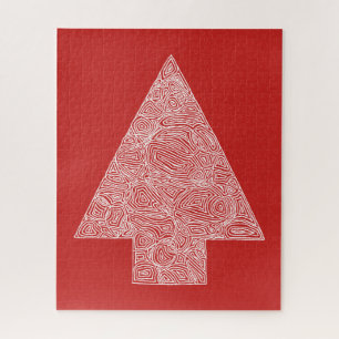 Puzzle Arbre de Noël rouge