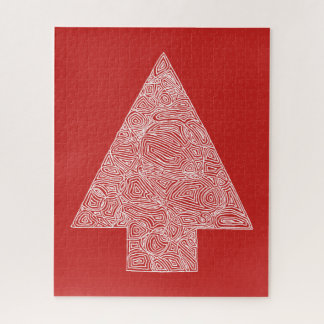 Puzzle Arbre de Noël rouge