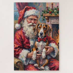 Puzzle Arbre de Noël Santa Claus Treeing Walker Coonhound
