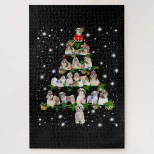Puzzle Arbre De Noël Shih Tzu Couvert De Fashlight