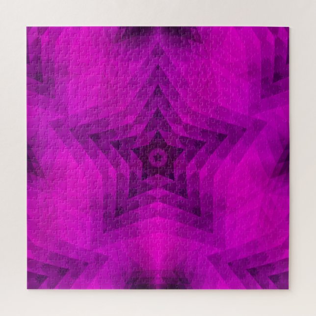 Puzzle Arbre de Noël Silhouette & Étoile violette Dégradé (Vertical)