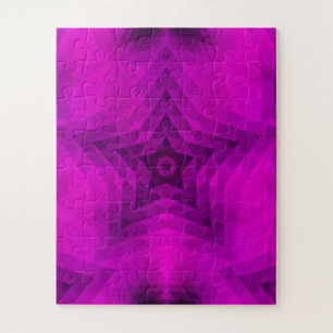 Puzzle Arbre de Noël Silhouette & Étoile violette Dégradé