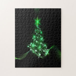 Puzzle Arbre de Noël vert brillant