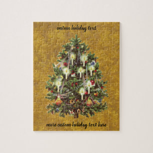 Puzzle Arbre de Noël vintage, arbre victorien décoré