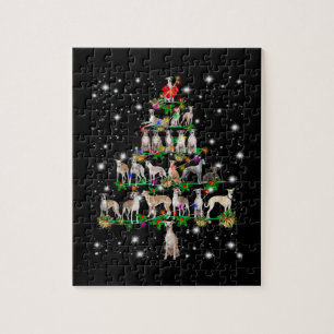 Puzzle Arbre De Noël Whippet Couvert De Lampe De Feu