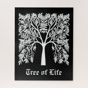 Puzzle Arbre de vie #1 Blanc sur Noir