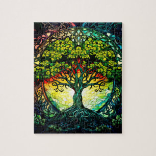Puzzle Arbre de vie celtique vert coloré
