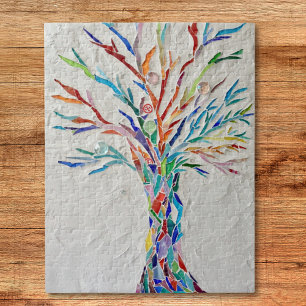 Puzzle Arbre de Vie Mosaïque Arc-en-Ciel