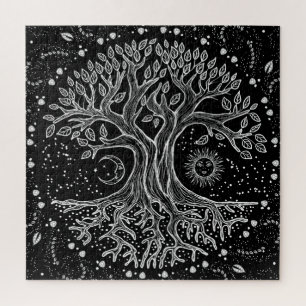Puzzle Arbre de vie - noir et blanc