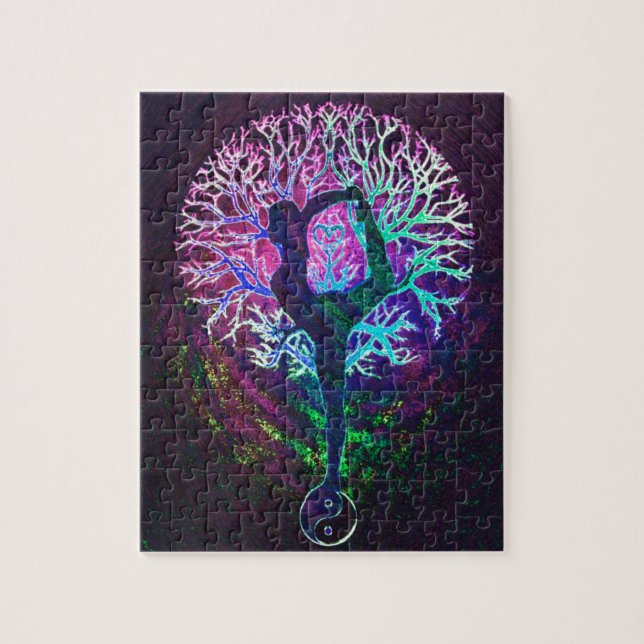 Puzzle Arbre de yoga Paix Arc-en-ciel (Vertical)