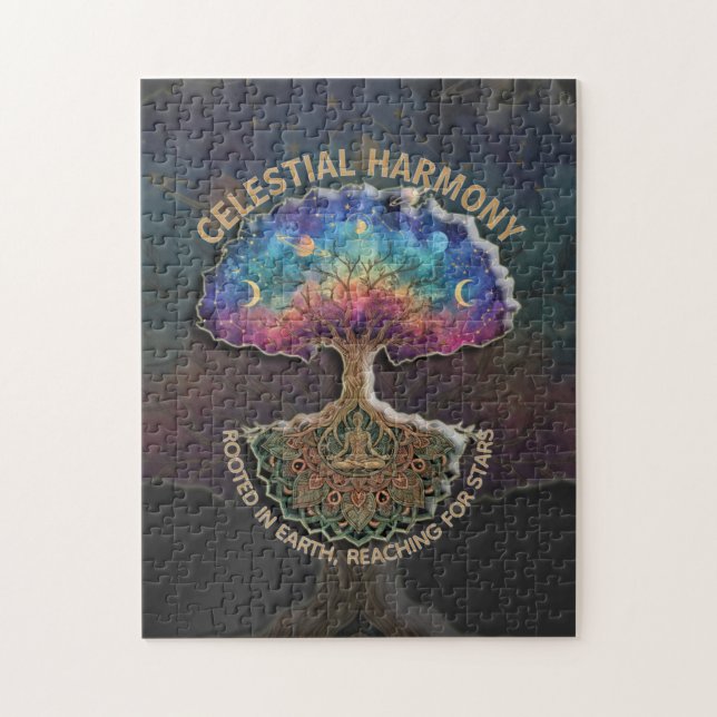 Puzzle Arbre d'Harmonie Céleste - Mandala de Méditation C (Vertical)