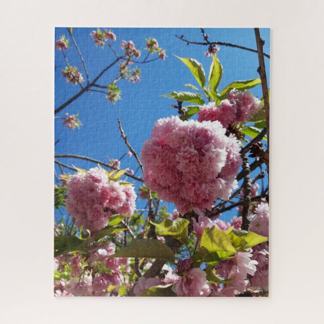 Puzzle Arbre en fleurs rose cerise sauvage (Vertical)