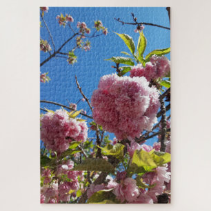 Puzzle Arbre en fleurs rose cerise sauvage