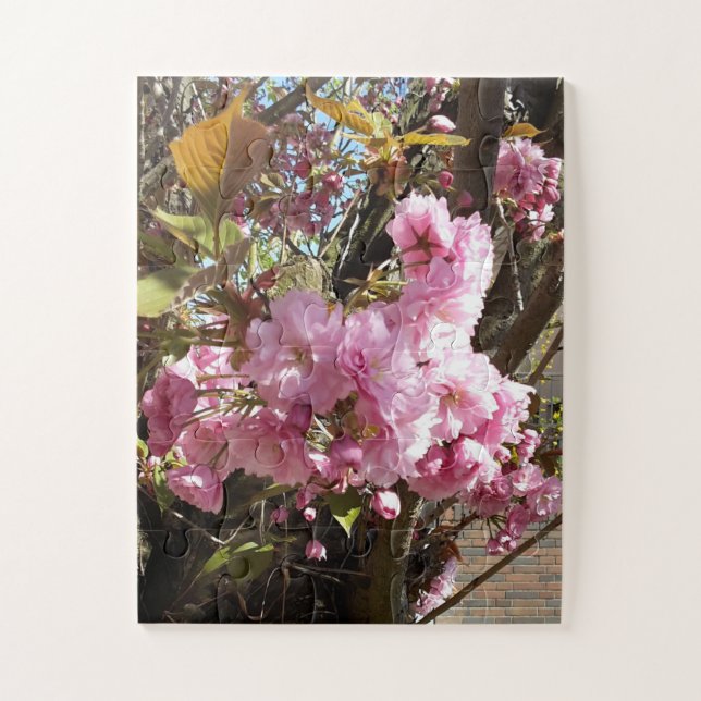 Puzzle Arbre en fleurs rose cerise sauvage (Vertical)