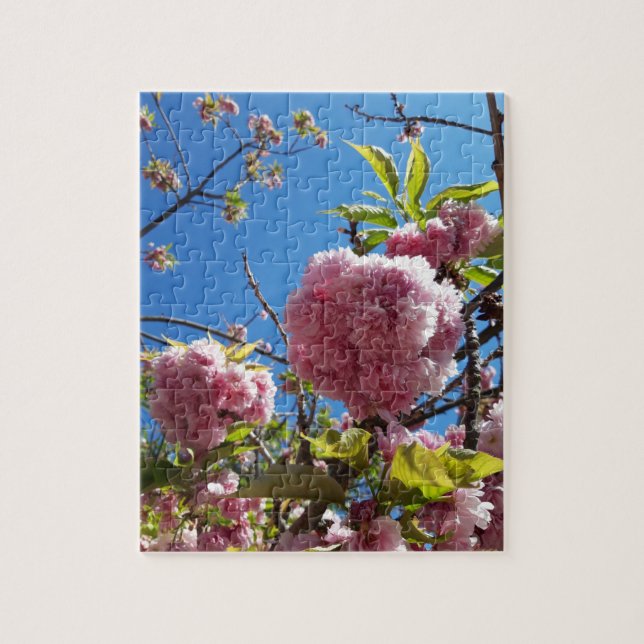 Puzzle Arbre en fleurs rose cerise sauvage (Vertical)