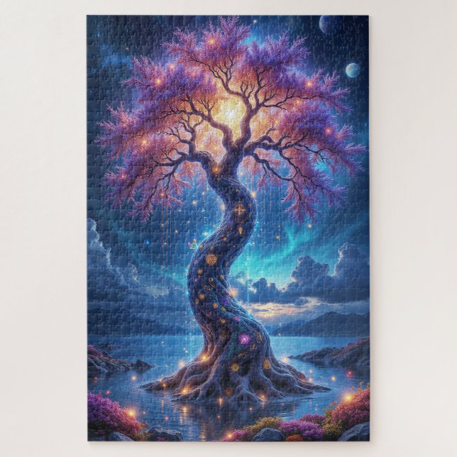 Puzzle Arbre mystique de la vie et Jardin céleste (Vertical)