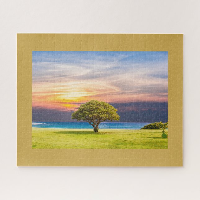 Puzzle Arbre solitaire encadré (Horizontal)