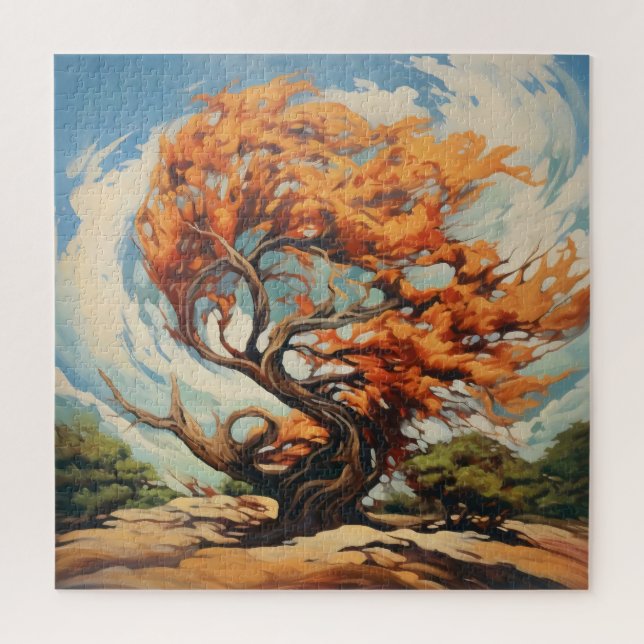 Puzzle Arbre tordu Abstrait monde (Vertical)