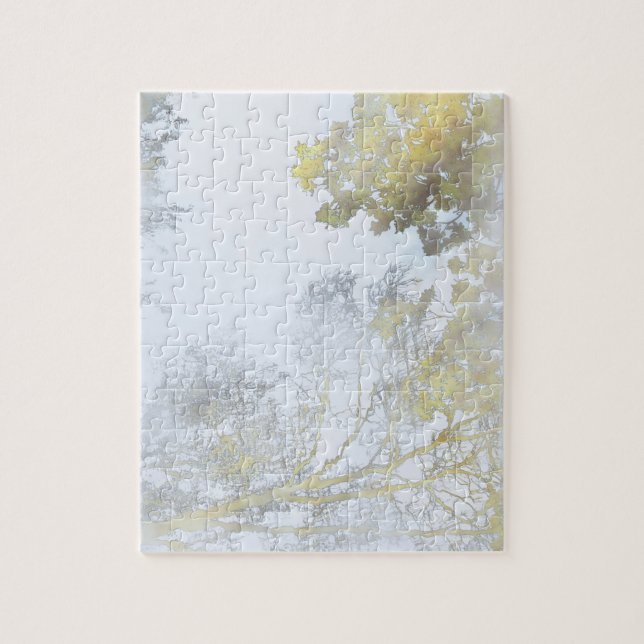 Puzzle Arbres à feuilles larges se reflétant dans l'eau p (Vertical)