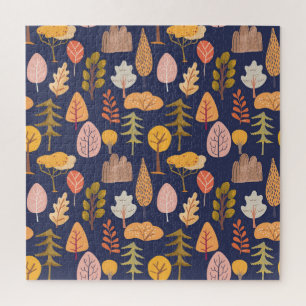 Puzzle Arbres multicolores : Vintage mi-automne