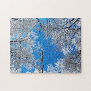 Puzzle Arbres neige d'hiver