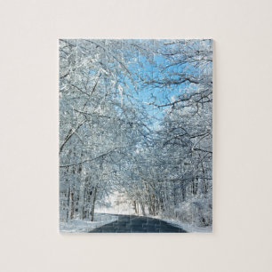 Puzzle Arbres neige d'hiver