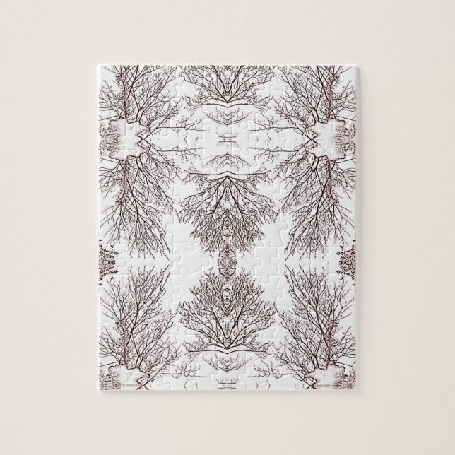 Puzzle Arbres noirs Ciel blanc (Vertical)