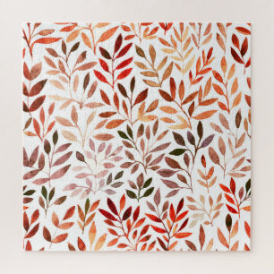 Puzzle Arbres rétro, aquarelle motif sans couture.