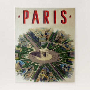 Puzzle Arc de Triomphe vintage Paris Illustration
