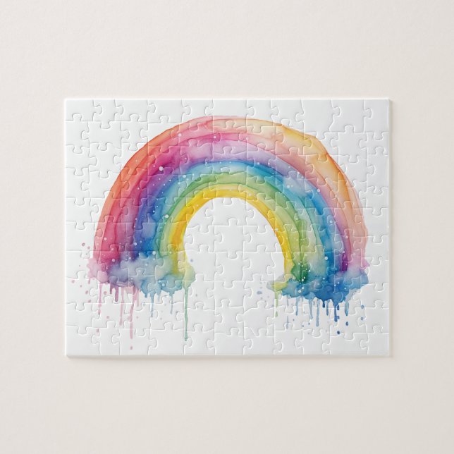 Puzzle arc-en-ciel aquarelle (Horizontal)