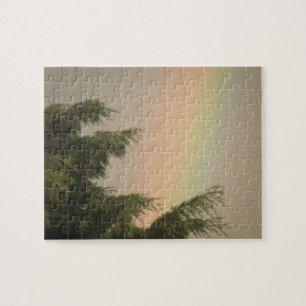 Puzzle arc-en-ciel et arbres