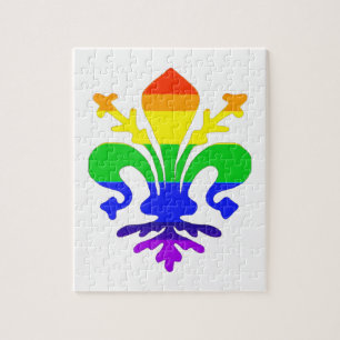 Puzzle Arc-en-ciel stylisé Fleur de Lis