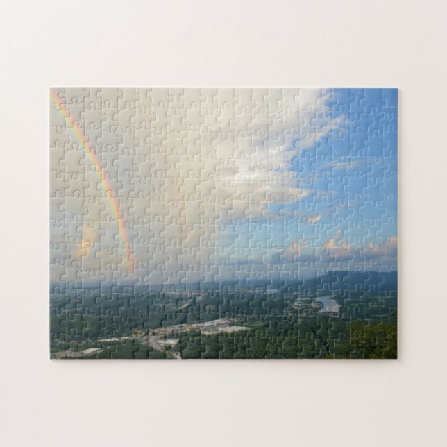 Puzzle Arc en ciel sur Chattanooga, Tennessee - 11x14 pou (Horizontal)