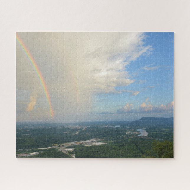 Puzzle Arc en ciel sur Chattanooga, Tennessee - 16x20 pou (Horizontal)